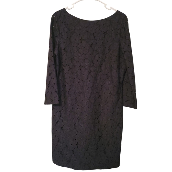 DVF Diane Von Furstenberg Sarita Flower Lace Dress in Black, Size 12 - Picture 6 of 12